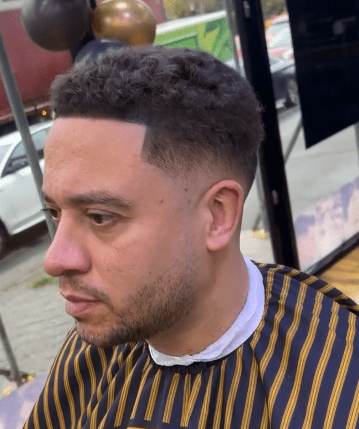 Low fade haircut at Golden Barbers Saltaire
